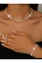 Cross Ajda Model Necklace Earrings Bracelet Triple Set & Engagement Henna Wedding Special Occasion Jewelry - 2