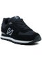 Unisex Genuine Leather Black Sneaker Daily Comfortable Sports Shoes - 2
