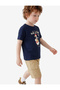 Cotton Printed Navy Blue Baby Boy T-Shirt 6Smb10168Tk - 4