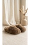 Women's Brown Closed-Front Extra Long Soft Furry House Slippers 2cm Bynd04 - 5