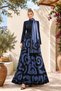 Silkway Black Royal Blue Oval Patterned Skirt