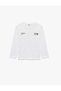 Cotton Long Sleeve Crew Neck Printed Oversized T-Shirt - 4