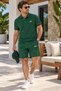 Patterned Polo Neck Shorts Set - 2
