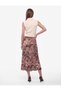 Slim Fish Form Bambi Patterned Satin Midi Skirt - 4