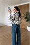 Women's Cream Plaid Drawstring Detail Jacket - 8