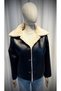 Women's Black Fur Lined Buttoned Leather Coat - 4