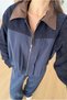 Women's Navy Blue Leather Collar Modal Jacket & Pants Set - 8