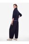 Modal Fabric Elastic Waist Pleated Paperbag Trousers with Pockets - 2