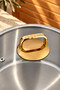 16 cm Bomonti Stainless Steel 2 Liter Deep Pot with Gold Handle - 2