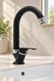 Single Water Inlet Matte Black Mix Basin Mixer On-Off Faucet - 2