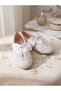 Girls' White Shiny Glittery Bow-Tie Orthopedic Non-Slip Sole Stylish Ballet Flats