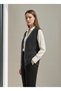 Kisa Muska Patterned Vest with Pockets and Buttons, Large Size Vest - 3