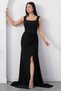 Square Neck Beaded Slit Dress Ecr5974 - 5