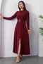 Mock Neck Long Sleeve Buckle Acrylic Dress 2025-4407 - 6