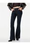 Fancy Buttoned Regular Waist Slim Fit Ribbed Spanish Leg Denim Trousers - Flare Jeans - 2