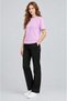 Women's Pink Breathable Crew Neck Regular Fit Regular Cut Unprinted Basic T-Shirt - 2