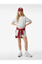 Elastic Waist Star Embroidery Detailed Shorts