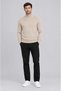 Men's Stone Sand Beige Half Turtleneck Standard Regular Fit Regular Acrylic Blend Knitwear Sweater
