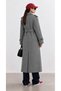 Premium Women's Melange Gray Cashmere Coat Long Winter Belted Stylish Overcoat - 3