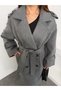 Premium Women's Melange Gray Cashmere Coat Long Winter Belted Stylish Overcoat - 4