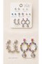 Silver Color 7 Day Earring Set - 5