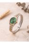 Mona Minimal Round Gold Silver Green Dial Women's Wristwatch - 3