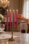 4 Pieces Red Metallic Candlestick Candle Christmas Table Decor Candlestick Candle Red