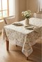 Luxury Daisy Patterned Tablecloth - Modern Design with Lace Trim Stain-Resistant Waterproof Stylish Table Cover for Balcony Garden Living Room - 5