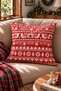 Happy New Year and the Reindeer Nordic Scarlet Red Background with White Reindeer and Snowflake Pattern Set of 4 Decorative Christmas Throw Pillow Covers - 6