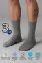 3-Piece Gray Men's Business Bamboo Seamless Flexible Double Layer Winter Socks - Premium