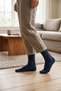 2 Pack Navy Blue Unisex Elasticless Bamboo Seamless Non-Squeezing Diabetic (Sugar) Socks - Premium - 6