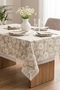Luxury Daisy Patterned Tablecloth - Modern Design with Lace Trim Stain-Resistant Waterproof Stylish Table Cover for Balcony Garden Living Room