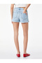 Cotton High Waist Slim Fit Double Leg Mini Denim Shorts - 4