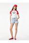 Cotton High Waist Slim Fit Double Leg Mini Denim Shorts