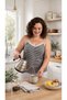 Black and Gray Striped Plus Size Suspender Pajama Set - Women's Home Wear with Ribbed Shorts - 8
