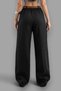 Women's High Waist Belt Detailed Elastic Waist Casual Palazzo Fabric Trousers [Belt Not Included] - 2