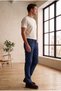 Men's Navy Blue Slim Fit 5-Pocket Stretch Cotton Gabardine Trousers - 2