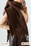 Puffy Brown Soft Textured Women's Scarf Shawl Shoulder Wrap 50 cm X 190 cm