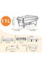 11L Rectangular Chafing Dish, Stainless Steel Buffet Food Warmer with Lid & Stand - 6