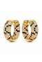 Raven Mini Bold Leopard Stone Hoop Earrings - 2