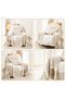 Couch Cover, Bohemian Chenille, 1 Seater, 71" x 91", Tassels, Khaki - 2