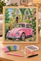 Diamond Painting Puzzle Kit, Pink Vosvos and Flowered House 30X30 cm Mosaic