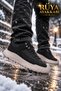 Black-Beige Light Sole Trekking & Hiking Men's Sports Shoes Winter Outdoor Sneaker. - 3