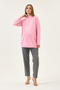Maternity High Neck Knit Sweater (Pink) - 7