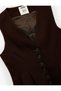 X Sibil Çetinkaya - Buttoned V-Neck Peplum Blazer Vest - 6