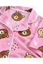 Girl's Cotton Lilac Ribbon Shirt Collar White Piping Sleep Band Short Sleeve Pajama Set - 4