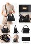 Women's Small Size 3-Compartment Stylish Hand and Shoulder Bag with Scarf (23X18 cm) - 3
