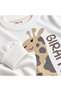 Girl's 100% Cotton White Color Giraffe Patterned Long Sleeve Winter Pajama Set - 3