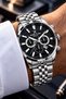 Original Men's Watch - 3 Atm Water Resistance - Silver Color Steel Band - Japanese Calendar Movement - 2 Year Warranty - Gift Wristwatch with Stylish Box Gdke2063C1
