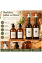 6-Piece Set with Wooden Stands, 2-Piece Amber 750ml Oil Dispenser, 2-Piece Amber Soap Dispenser, Kitchen Oil Dispenser, Soap Dispenser Set - 2